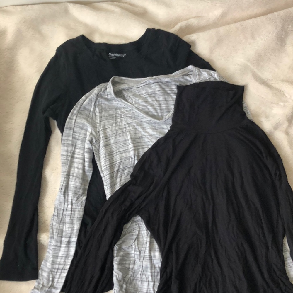 Bundle of long-sleeve maternity shirts